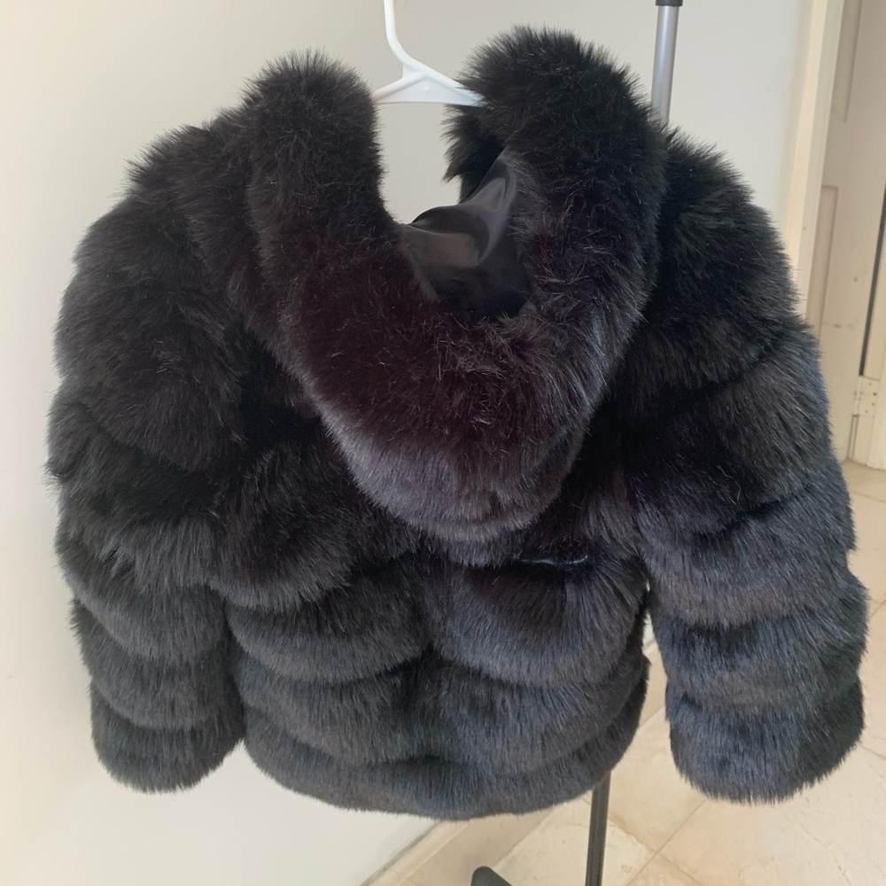 Black Fuzzy Jacket! - Picture 2 of 8